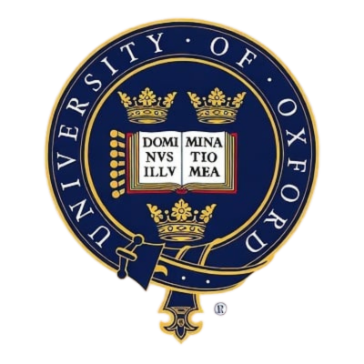 University of Oxford crest on black background