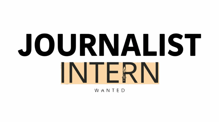 Highlighted INTERN label under faint JOURNALIST text